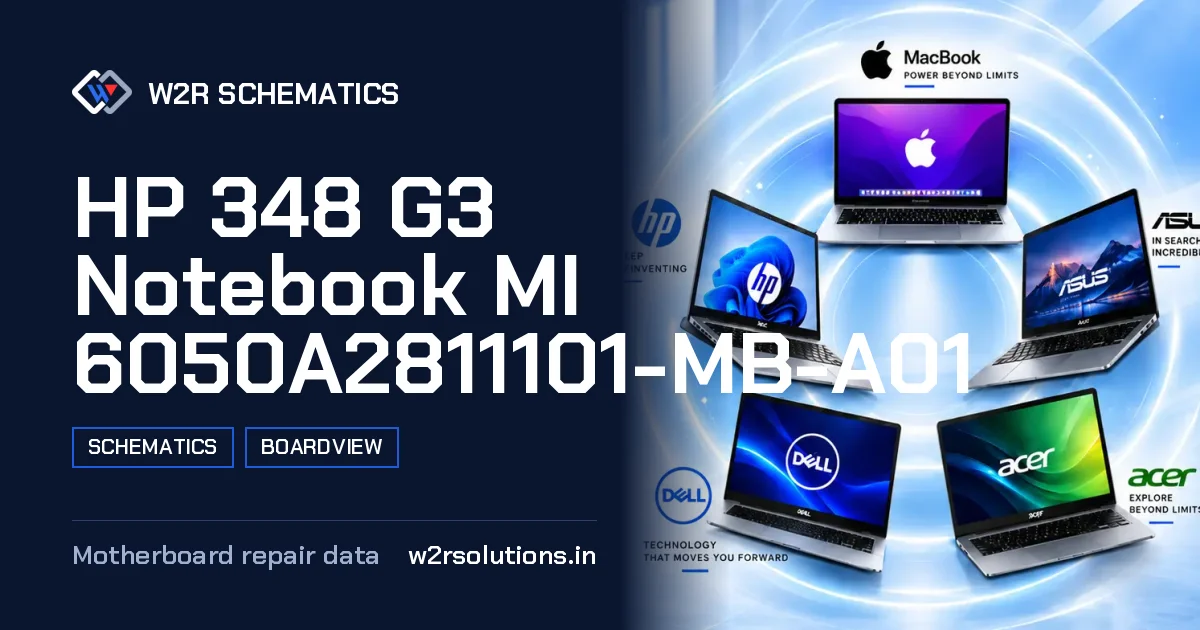 HP 348 G3 Notebook MI 6050A2811101-MB-A01 Schematics & Boardview PCB schematics and boardview layout diagram for repair