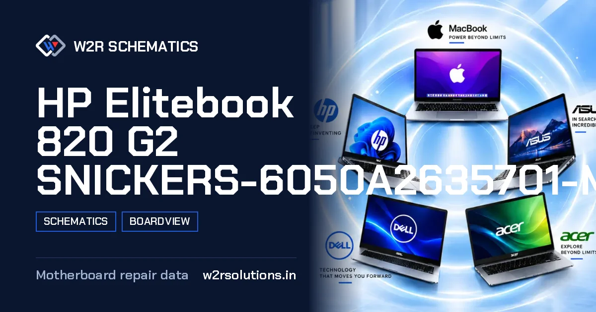 HP Elitebook 820 G2 SNICKERS-6050A2635701-MB-A02 Schematics & Boardview PCB schematics and boardview layout diagram for repair