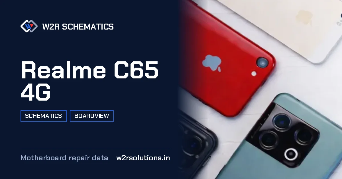 Realme C65 4G Schematics & Boardview PCB schematics and boardview layout diagram for repair