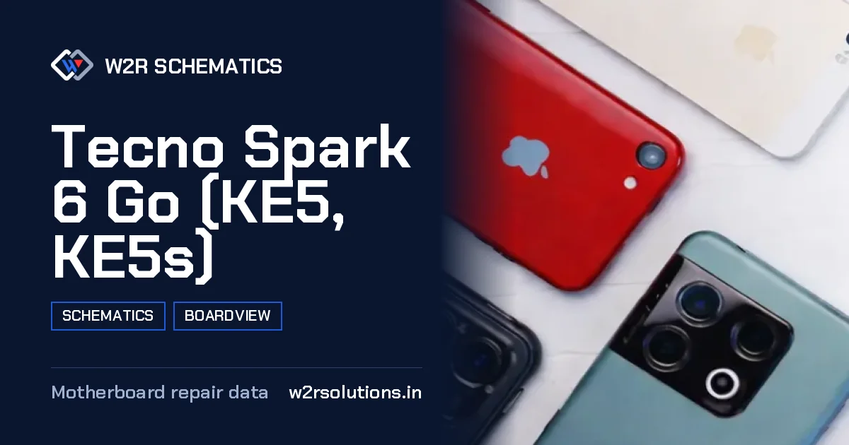 Tecno Spark 6 Go (KE5, KE5s) Schematics & Boardview PCB schematics and boardview layout diagram for repair