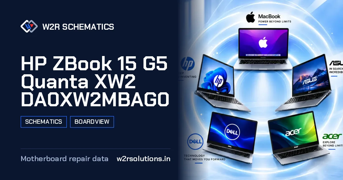 HP ZBook 15 G5 Quanta XW2 DA0XW2MBAG0 Schematics & Boardview PCB schematics and boardview layout diagram for repair