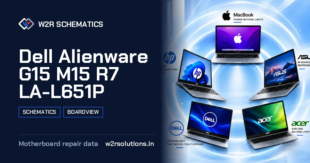 Dell Alienware G15 M15 R7 LA-L651P Schematics & Boardview PCB schematics and boardview layout diagram for repair