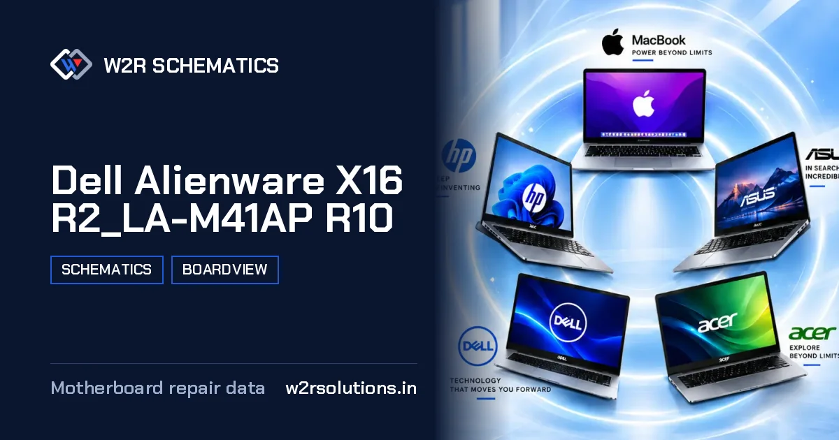 Dell Alienware X16 R2_LA-M41AP R10 Schematics & Boardview PCB schematics and boardview layout diagram for repair