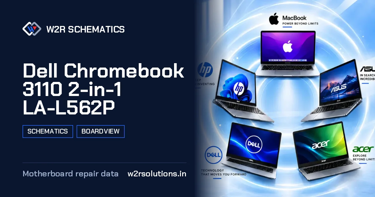 Dell Chromebook 3110 2-in-1 LA-L562P Schematics & Boardview PCB schematics and boardview layout diagram for repair