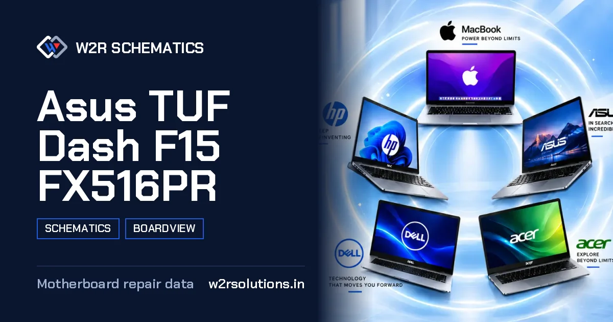 Asus TUF Dash F15 FX516PR Schematics & Boardview PCB schematics and boardview layout diagram for repair