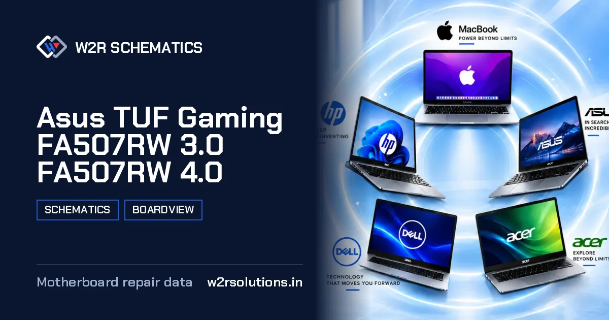 Asus TUF Gaming FA507RW 3.0 FA507RW 4.0 Schematics & Boardview PCB schematics and boardview layout diagram for repair