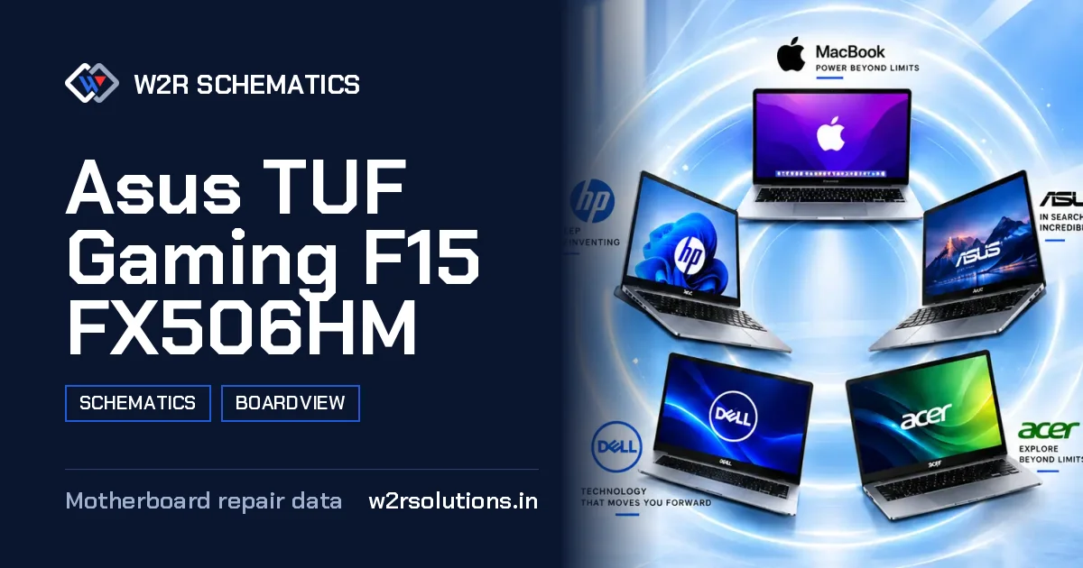 Asus TUF Gaming F15 FX506HM Schematics & Boardview PCB schematics and boardview layout diagram for repair