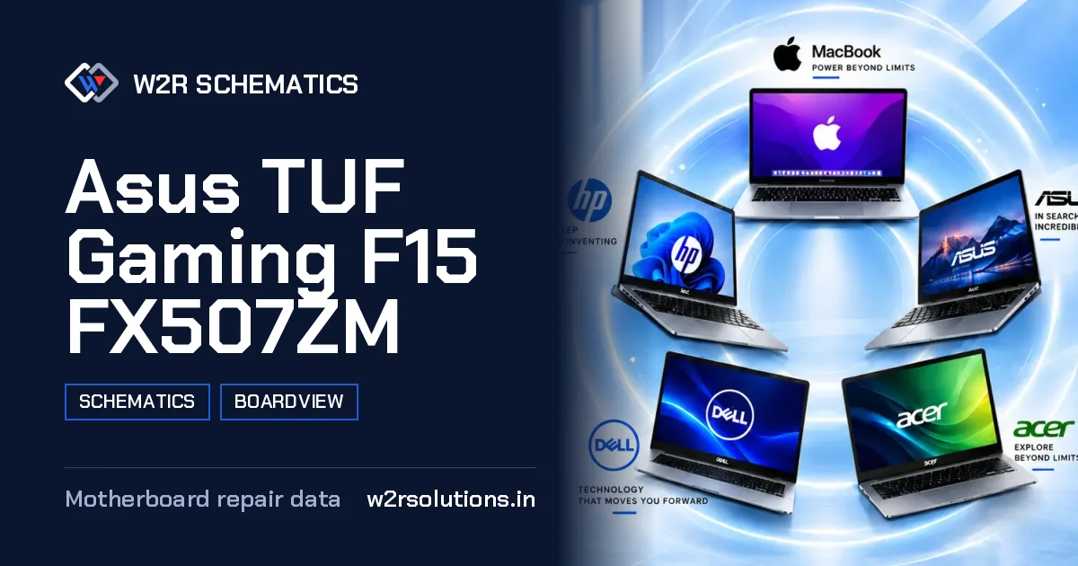 Asus TUF Gaming F15 FX507ZM Schematics & Boardview PCB schematics and boardview layout diagram for repair