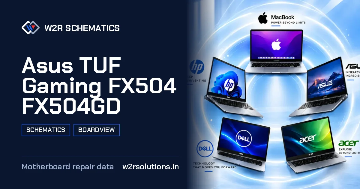 Asus TUF Gaming FX504 FX504GD Schematics & Boardview PCB schematics and boardview layout diagram for repair