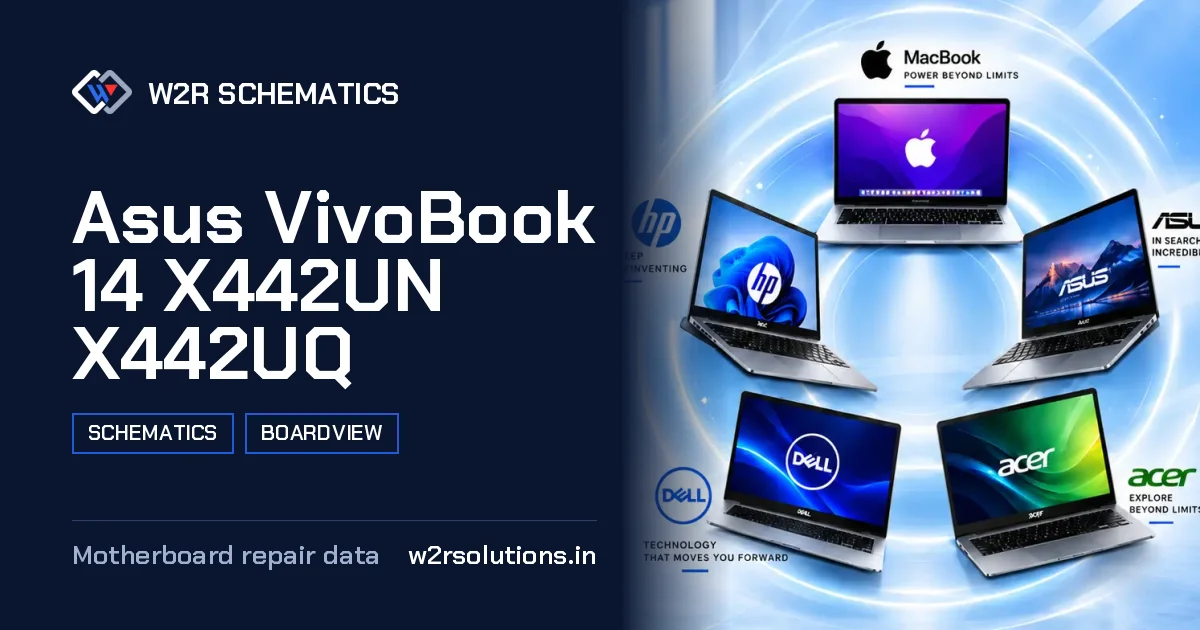 Asus VivoBook 14 X442UN X442UQ Schematics & Boardview PCB schematics and boardview layout diagram for repair