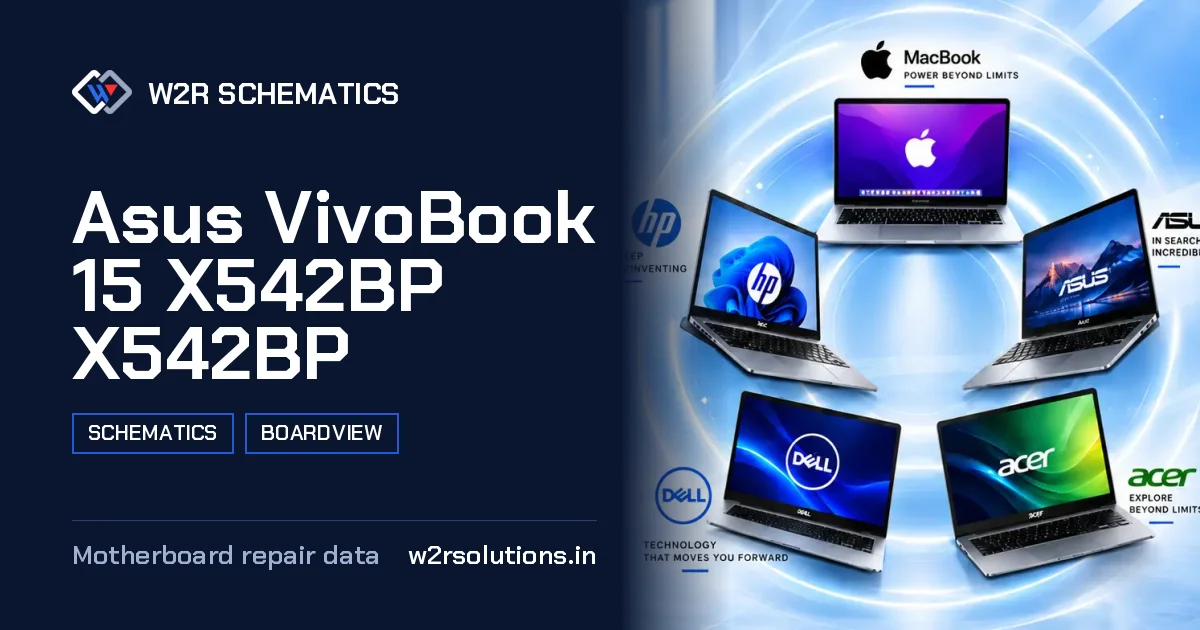Asus VivoBook 15 X542BP X542BP Schematics & Boardview PCB schematics and boardview layout diagram for repair