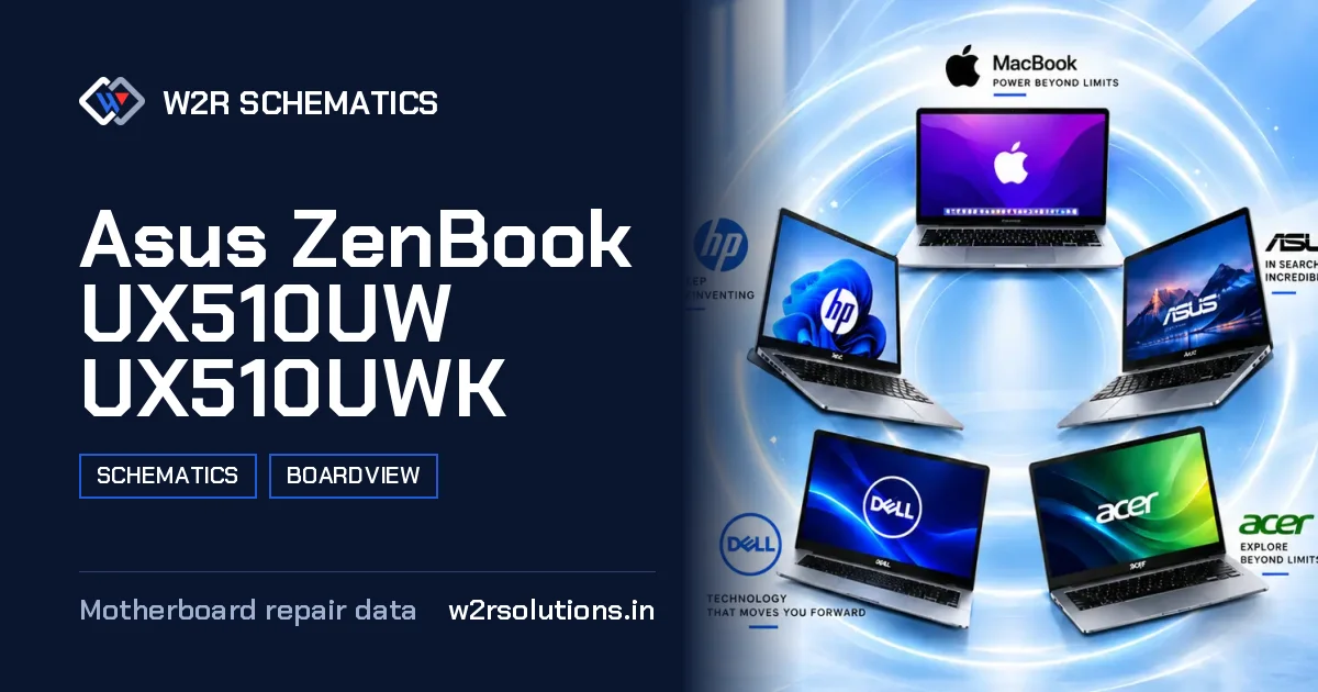 Asus ZenBook UX510UW UX510UWK Schematics & Boardview PCB schematics and boardview layout diagram for repair