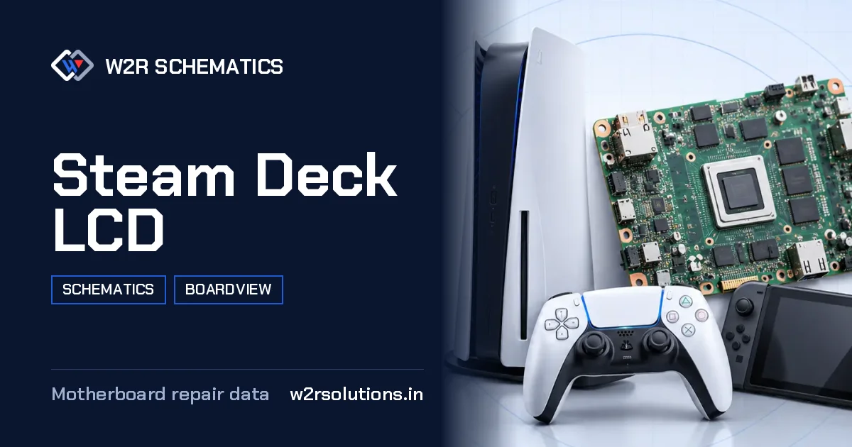 Steam Deck LCD motherboard diagram and PCB layout