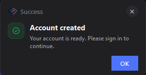 Account created