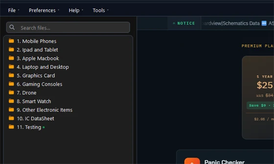 The File Tree Text Size submenu
