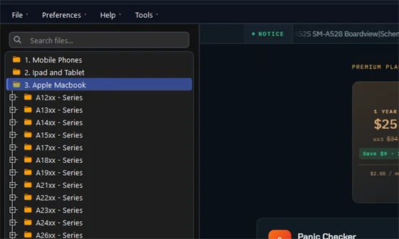 The Language submenu