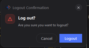 The logout confirmation